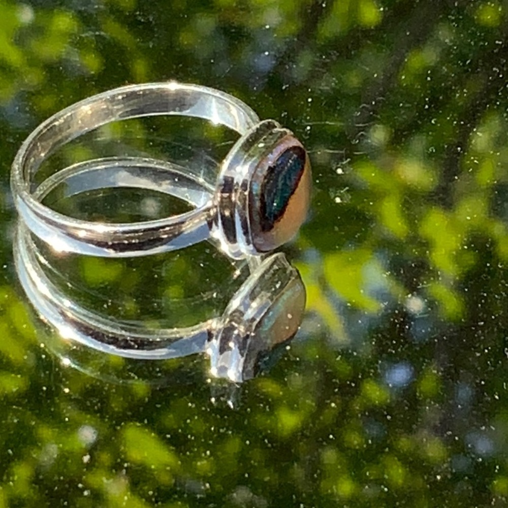 STERLING OPAL 925 STERLING SILVER RING, SIZE 7 - Picture 5 of 14